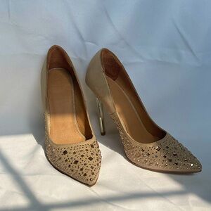 Tan and gold Benetton stilettos